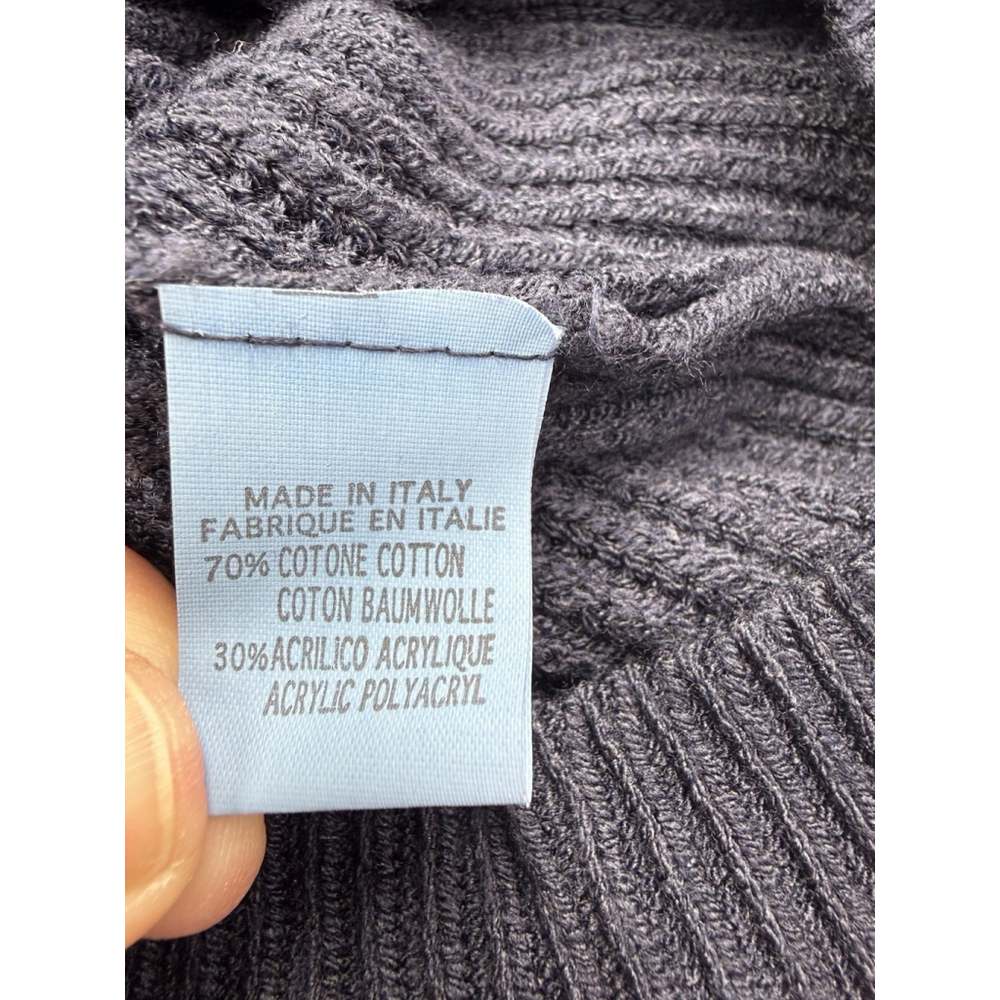Brandy Melville V-Neck Sweater Navy Blue One Size Classic Long Sleeve New - Picture 6 of 7